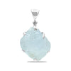 Starborn Rough Aquamarine Sterling Silver Pendant - Large