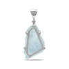 Starborn Rough Aquamarine Sterling Silver Pendant - Large