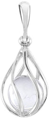 Starborn Danburit polished ball in 925 sterling silver spiral cage