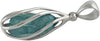 Starborn Aqua Aura Quartz Crystal Point in 925 Sterling Silver Spiral Cage