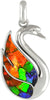 Starborn Ammolite Swan Pendant in Sterling Silver