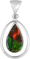 Starborn Ammolite Fossil elegant 925 Sterling Silver Pendant