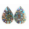 Ammonit mit Abalone-Inlay-Cabochons 25 mm – 1 Paar