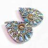 Ammonit mit Abalone-Inlay-Cabochons 25 mm – 1 Paar