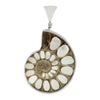 Starborn Mother of Pearl Inlaid Ammonite Pendant in Sterling Silver
