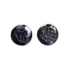 Drusy Black Round Cabochons 14mm - 1 pair