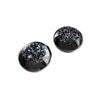 Drusy Black Round Cabochons 14mm - 1 pair