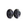 Drusy Black Oval Cabochons 16mm - 1 pair