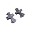 Drusy Black Cross Cabochons 18 mm – 1 Paar 