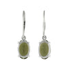 Starborn Moldavite Faceted Oval Drop Earrings in Sterling SIlver