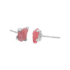 Starborn Rough Rhodonite Post Earrings in Sterling Silver