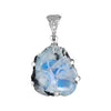 Starborn Rainbow Moonstone Rough Pendant in Sterling Silver with Filigree Bale