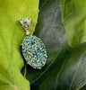 Starborn Creations Sterling Silver Cassiopeia Seas Titanium Drusy Pendant