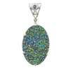 Starborn Creations Sterling Silver Cassiopeia Seas Titanium Drusy Pendant