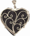 Starborn Creations Sterling Silver Rainbow Titanium Purple Chalcedony Drusy Heart Pendant
